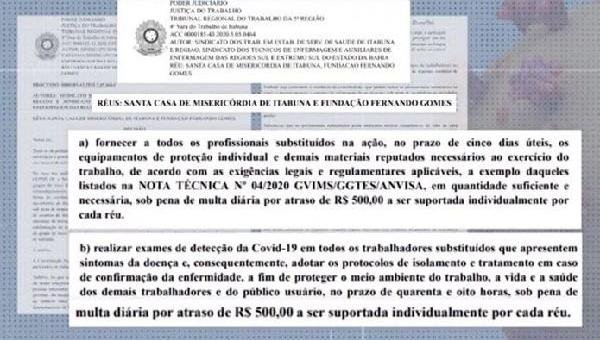 JUSTIÇA DO TRABALHO DETERMINA QUE DOIS HOSPITAIS EM ITABUNA FAÇAM TESTES DE COVID-19 NOS FUNCIONÁRIOS 