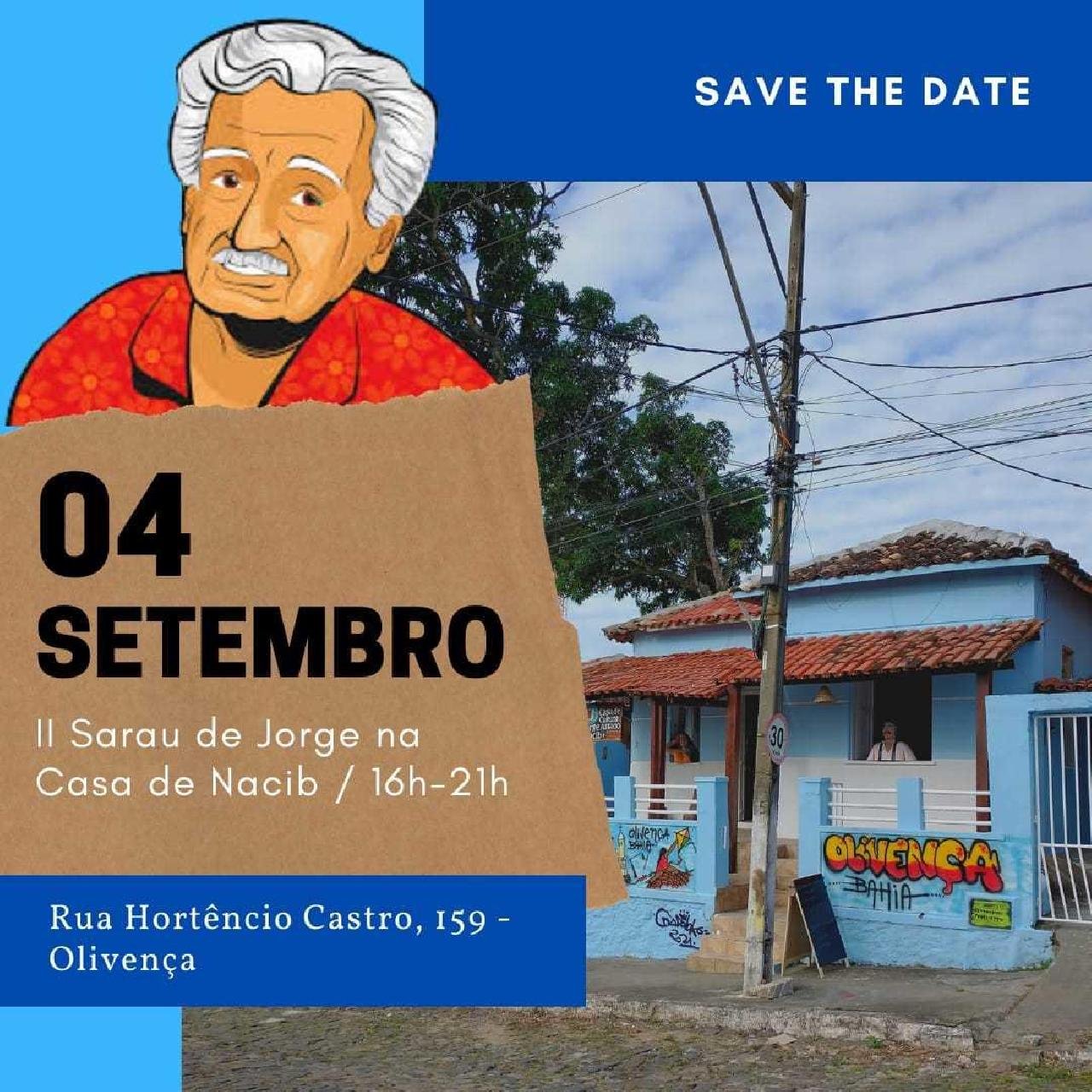 CULTURA: II SARAU DE JORGE NA CASA DE NACIB, ACONTECE NESTE SÁBADO, EM OLIVENÇA CULTURA: II SARAU DE JORGE NA CASA DE NACIB, ACONTECE NESTE SÁBADO, EM OLIVENÇA