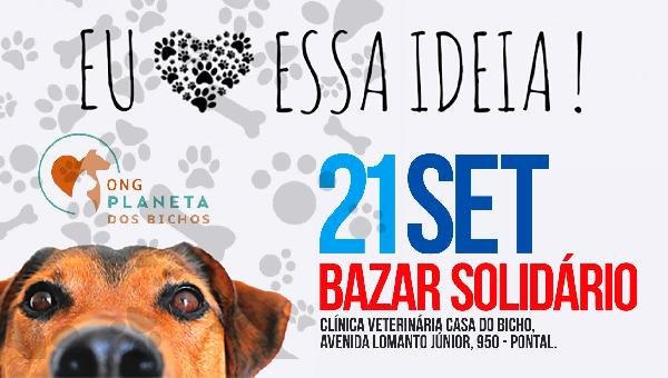 ONG REALIZA BAZAR SOLIDÁRIO EM PROL DOS ANIMAIS