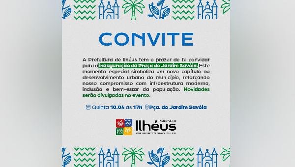 PRAÇA É REINAUGURADA NO IGUAPE NESTA QUINTA-FEIRA (10), EM ILHÉUS