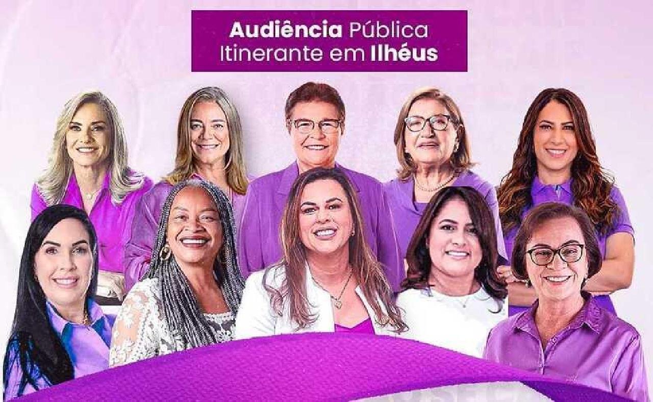 AUDIÊNCIA DO AGOSTO LILÁS REÚNE BANCADA FEMININA DA ALBA EM ILHÉUS AUDIÊNCIA DO AGOSTO LILÁS REÚNE BANCADA FEMININA DA ALBA EM ILHÉUS