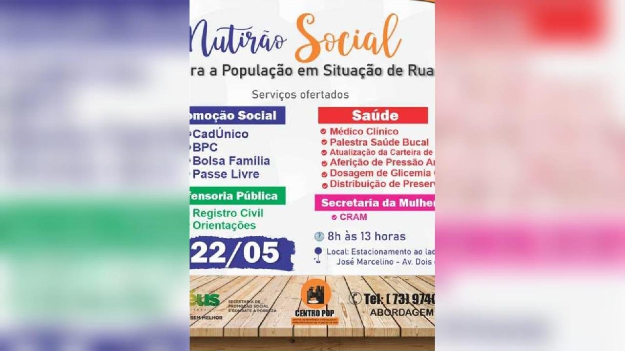 5º MUTIRÃO SOCIAL VOLTADO À PESSOAS EM SITUAÇÃO DE RUA ACONTECE NESTA QUARTA-FEIRA (22) 5º MUTIRÃO SOCIAL VOLTADO À PESSOAS EM SITUAÇÃO DE RUA ACONTECE NESTA QUARTA-FEIRA (22)