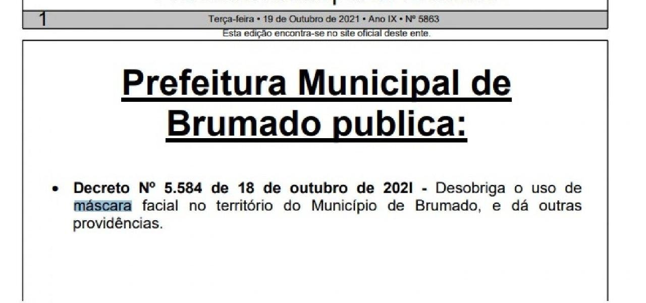 CIDADE BAIANA DESOBRIGA USO DE MÁSCARA APÓS MAIS DE UM MÊS SEM INTERNAÇÕES POR COVID