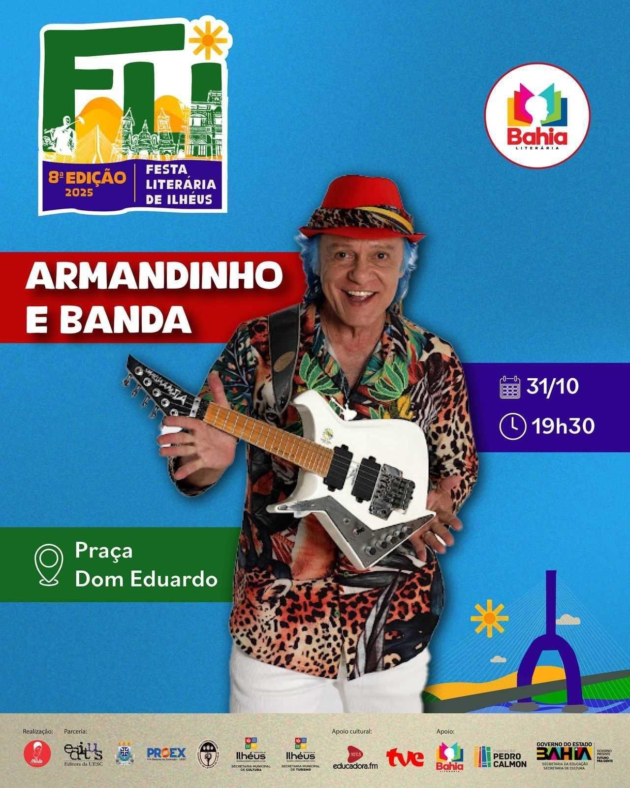 FLI ENCERRA O MÊS DO LIVRO E DA LEITURA COM SHOW GRATUITO DE ARMANDINHO