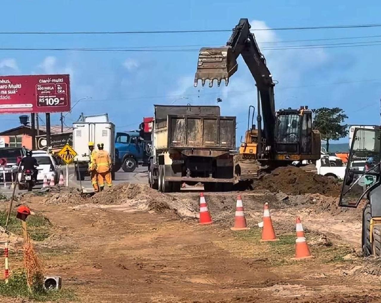 OBRA DA BA-001 EM ILHÉUS RECOMEÇA DEVAGAR E EMPRESA CONTRATADA ESTÁ EM RECUPERAÇÃO JUDICIAL