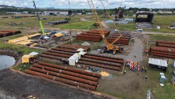 OBRAS DA PONTE SALVADOR-ITAPARICA AVANÇAM E MOBILIZAÇÃO DO CANTEIRO JÁ CHEGA A 10%