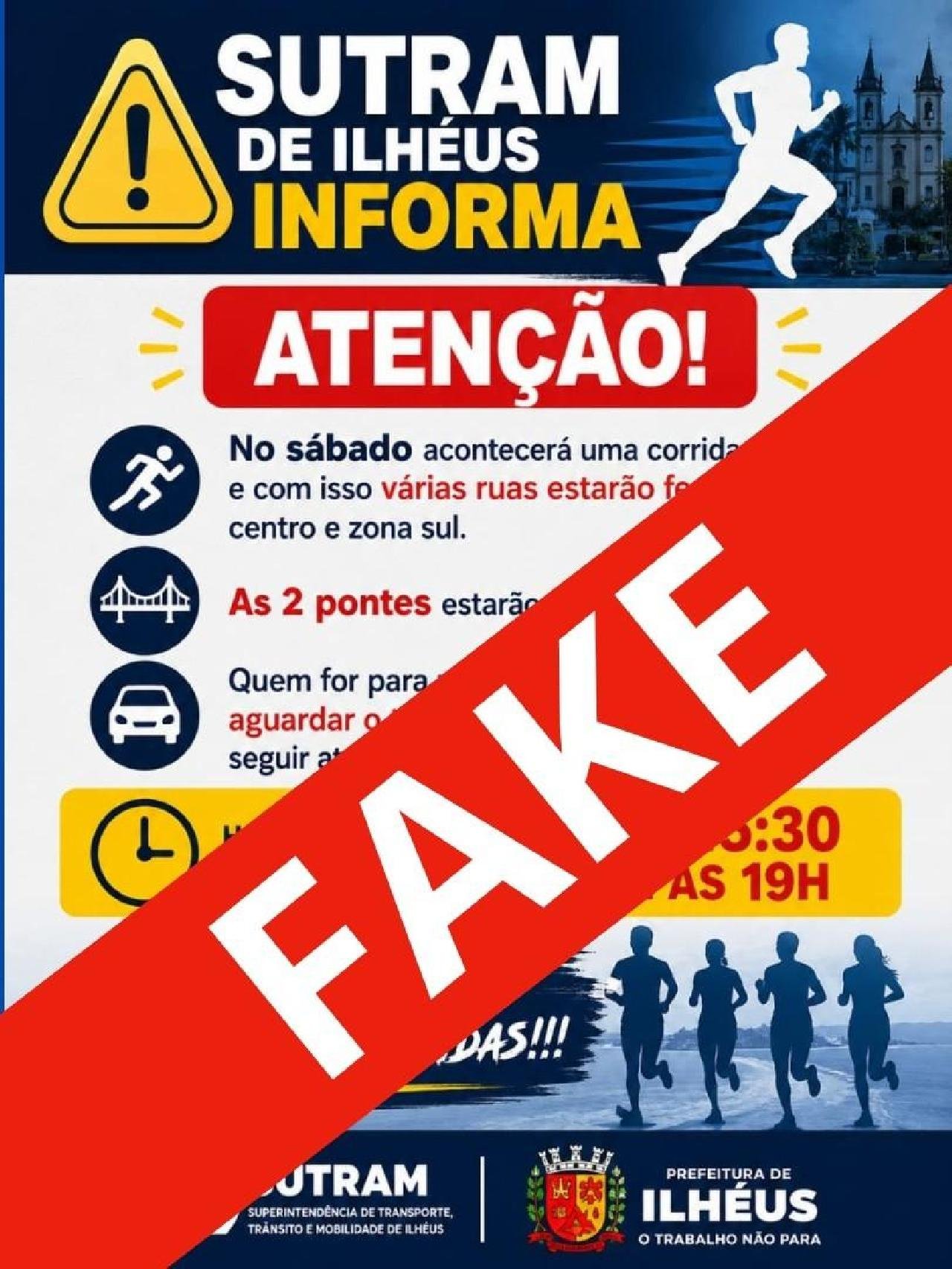CARD SOBRE FECHAMENTO DAS PONTES EM ILHÉUS É FALSO