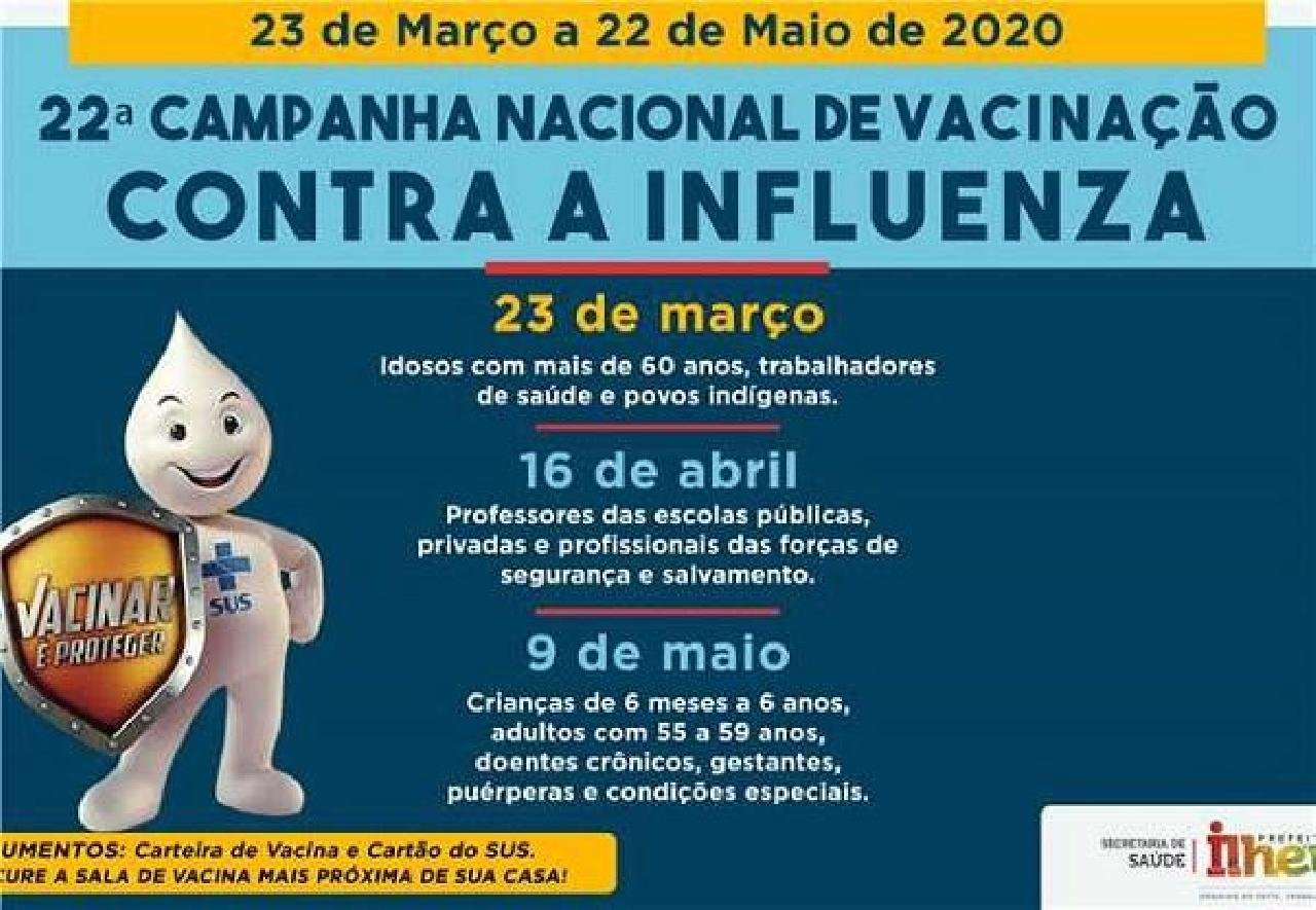 SEGUNDA FASE DA CAMPANHA DE VACINAÇÃO CONTRA A INFLUENZA COMEÇA NESTA QUINTA-FEIRA (16) SEGUNDA FASE DA CAMPANHA DE VACINAÇÃO CONTRA A INFLUENZA COMEÇA NESTA QUINTA-FEIRA (16)