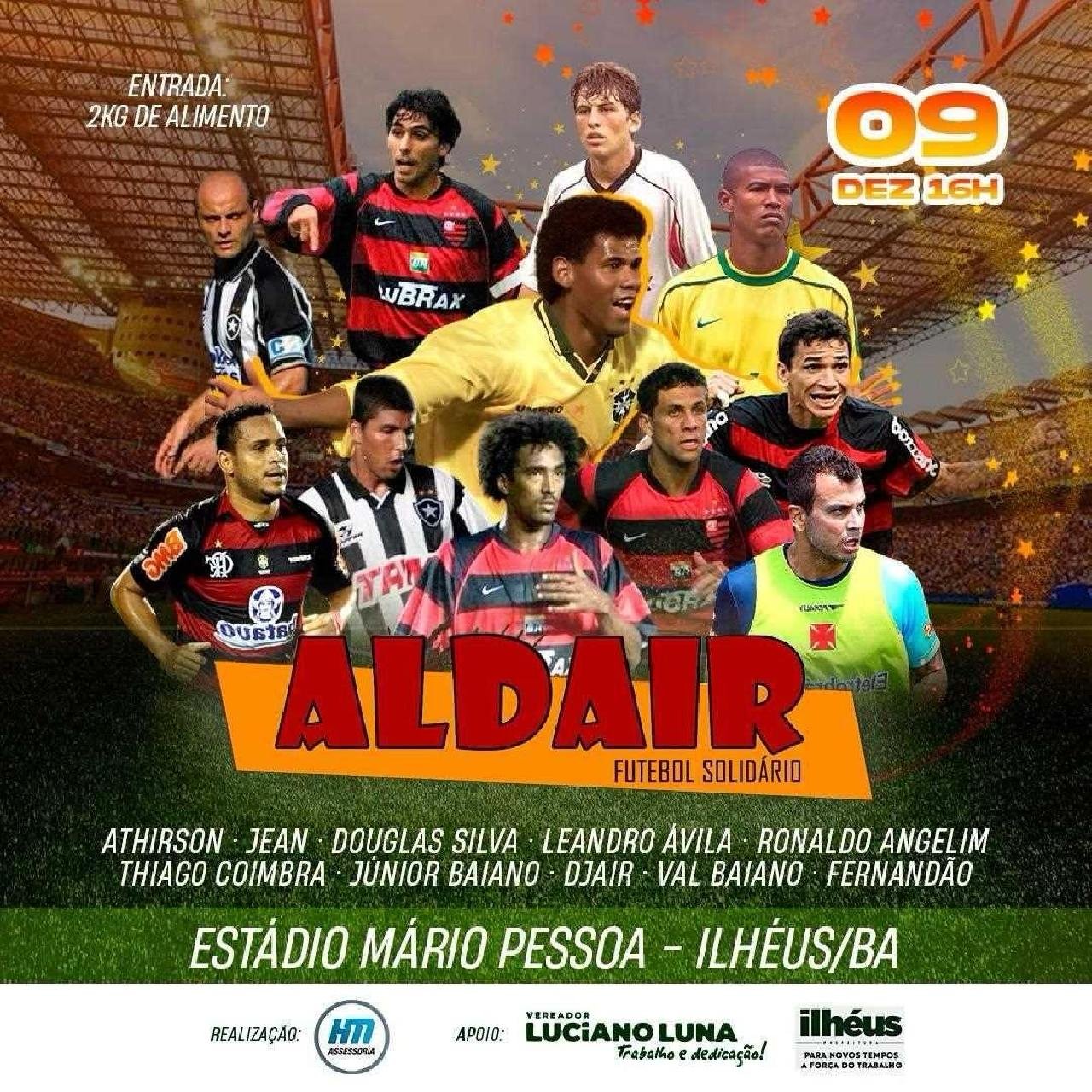 ALDAIR, JÚNIOR BAIANO, DJAIR, FERNANDÃO ENTRE OUTROS JOGADORES FARÃO PARTIDA SOLIDÁRIA NO MÁRIO PESSOA ALDAIR, JÚNIOR BAIANO, DJAIR, FERNANDÃO ENTRE OUTROS JOGADORES FARÃO PARTIDA SOLIDÁRIA NO MÁRIO PESSOA