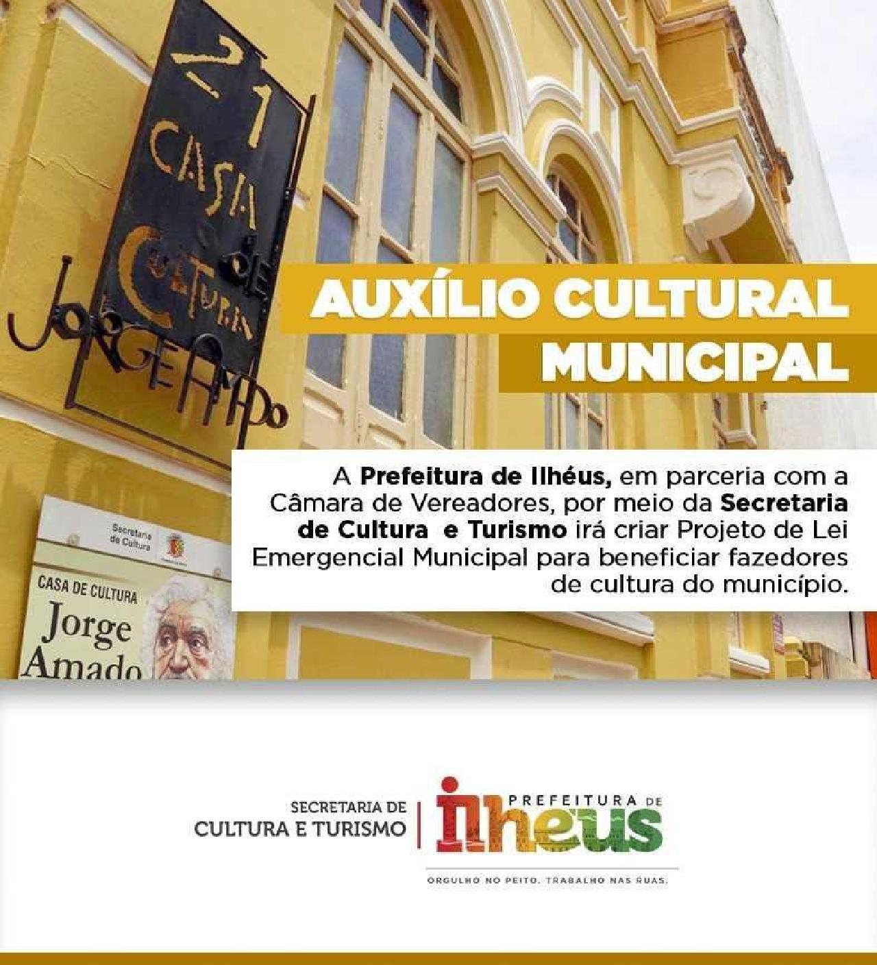 ILHÉUS: FAZEDORES DE CULTURA VÃO RECEBER AUXÍLIO EMERGENCIAL DO MUNICÍPIO ILHÉUS: FAZEDORES DE CULTURA VÃO RECEBER AUXÍLIO EMERGENCIAL DO MUNICÍPIO