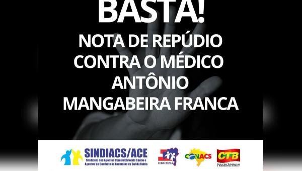 SINDICATO EMITE NOTA DE REPÚDIO APÓS AGENTE COMUNITÁRIA DENUNCIAR ABUSO SEXUAL EM ITABUNA
