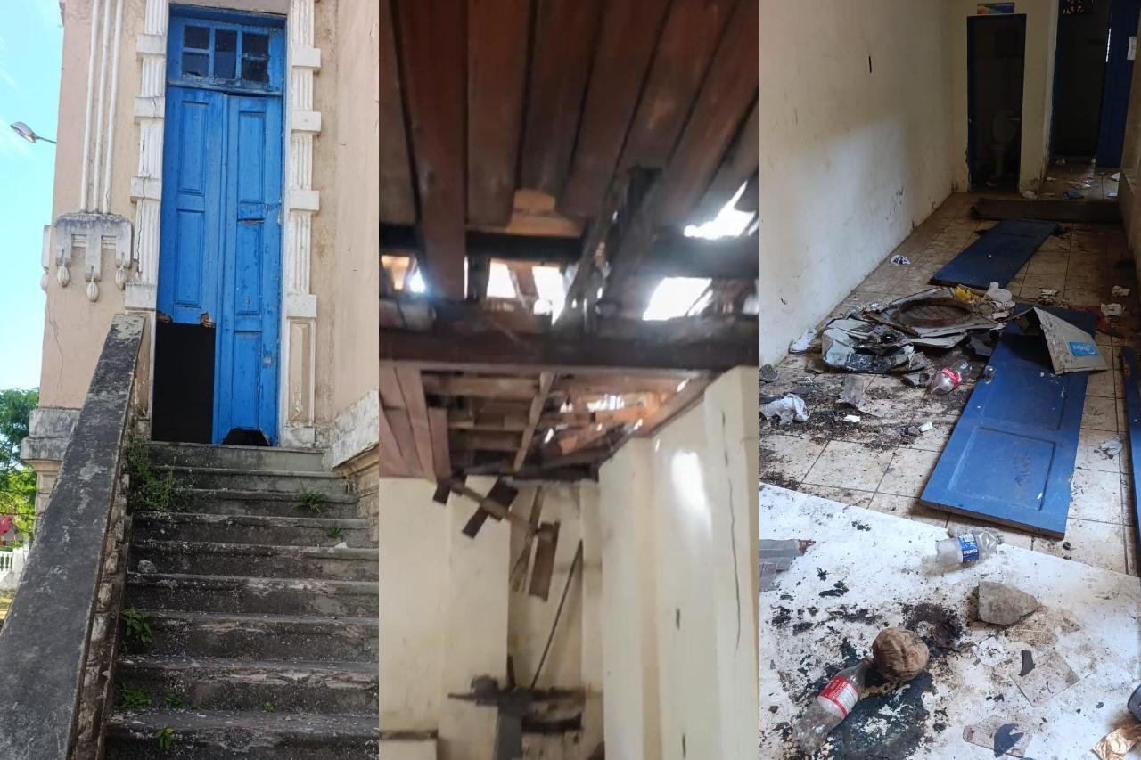 ARROMBADO, TOMADO POR LIXO E COM POSSÍVEL ACERVO EXPOSTO: GENERAL OSÓRIO SEGUE EM ABANDONO NO CENTRO DE ILHÉUS