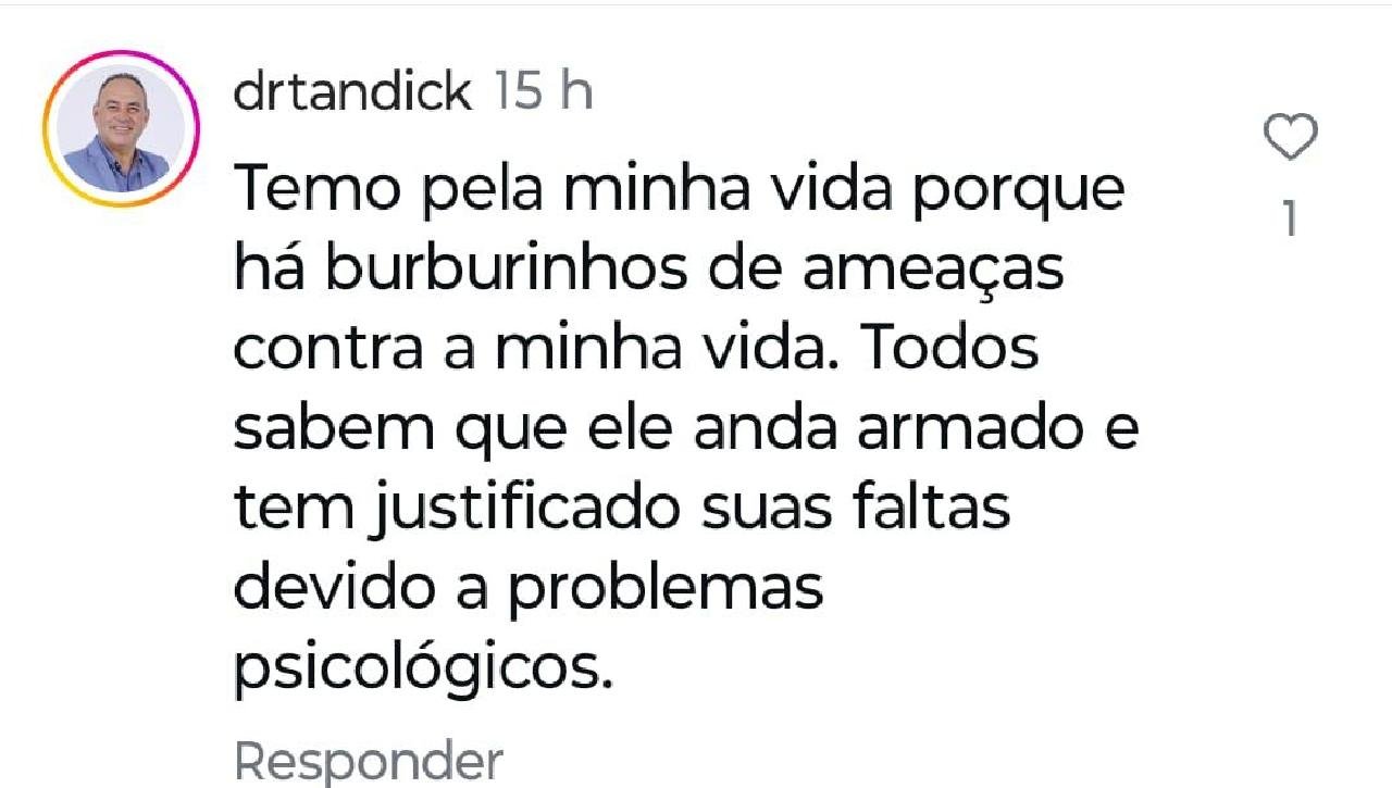 "TEMO PELA MINHA VIDA!, DECLAROU VEREADOR TANDICK RESENDE APÓS BRIGA COM VEREADOR VINÍCIUS ALCÂNTARA "TEMO PELA MINHA VIDA!, DECLAROU VEREADOR TANDICK RESENDE APÓS BRIGA COM VEREADOR VINÍCIUS ALCÂNTARA