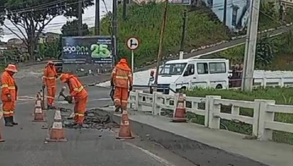 SEINFRA REALIZA INTERVENÇÃO NA PONTE LOMANTO JÚNIOR NESTA QUARTA-FEIRA (04)