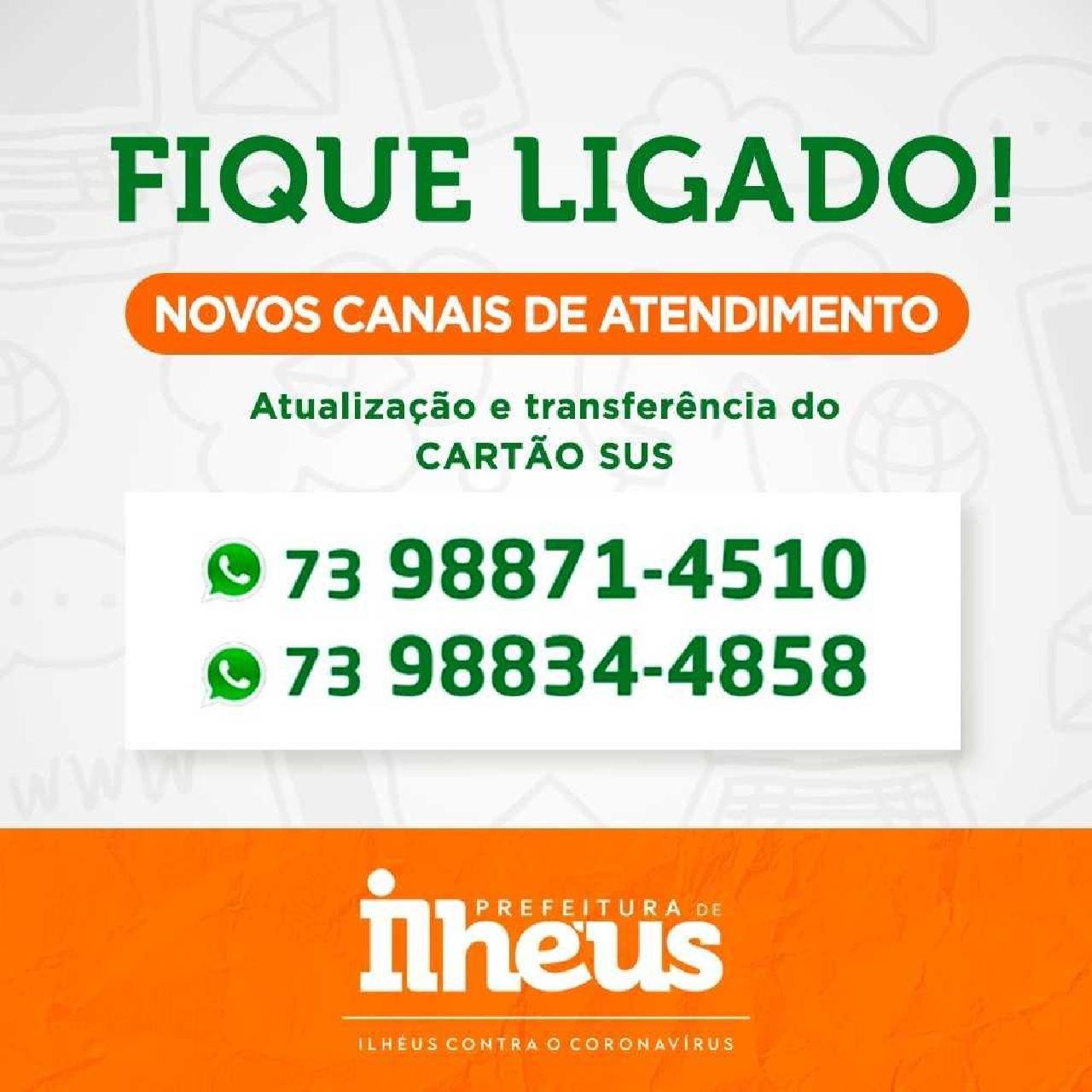 PREFEITURA DE ILHÉUS OFERECE ATENDIMENTO REMOTO PARA SERVIÇOS DO CARTÃO SUS PREFEITURA DE ILHÉUS OFERECE ATENDIMENTO REMOTO PARA SERVIÇOS DO CARTÃO SUS