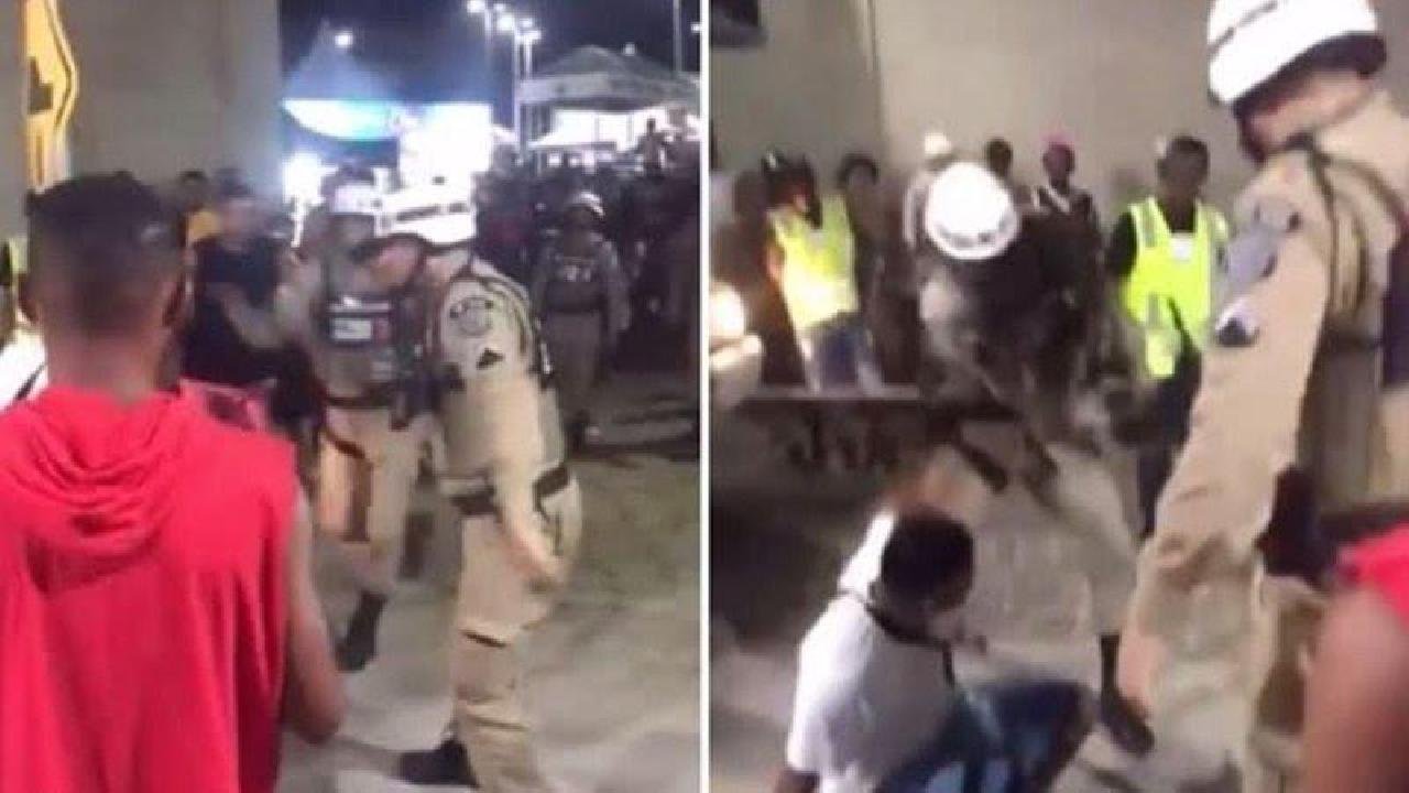 SOLDADO DA PM QUE DEU "VOADORA" EM FOLIÃO É PRESO SOLDADO DA PM QUE DEU "VOADORA" EM FOLIÃO É PRESO