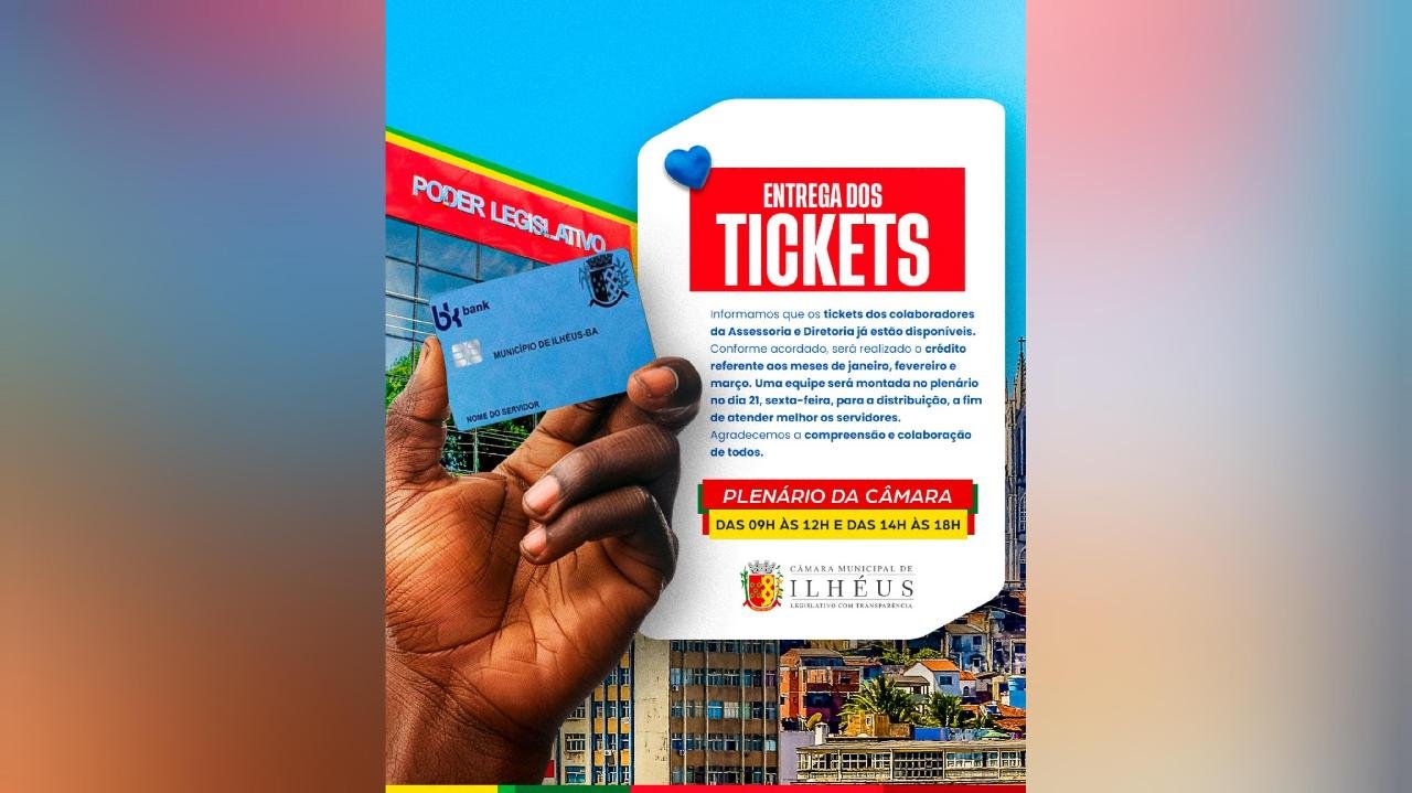 TICKETS DOS COLABORADORES ESTÃO DISPONÍVEIS PARA RETIRADA TICKETS DOS COLABORADORES ESTÃO DISPONÍVEIS PARA RETIRADA