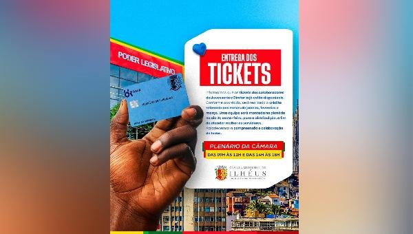 TICKETS DOS COLABORADORES ESTÃO DISPONÍVEIS PARA RETIRADA