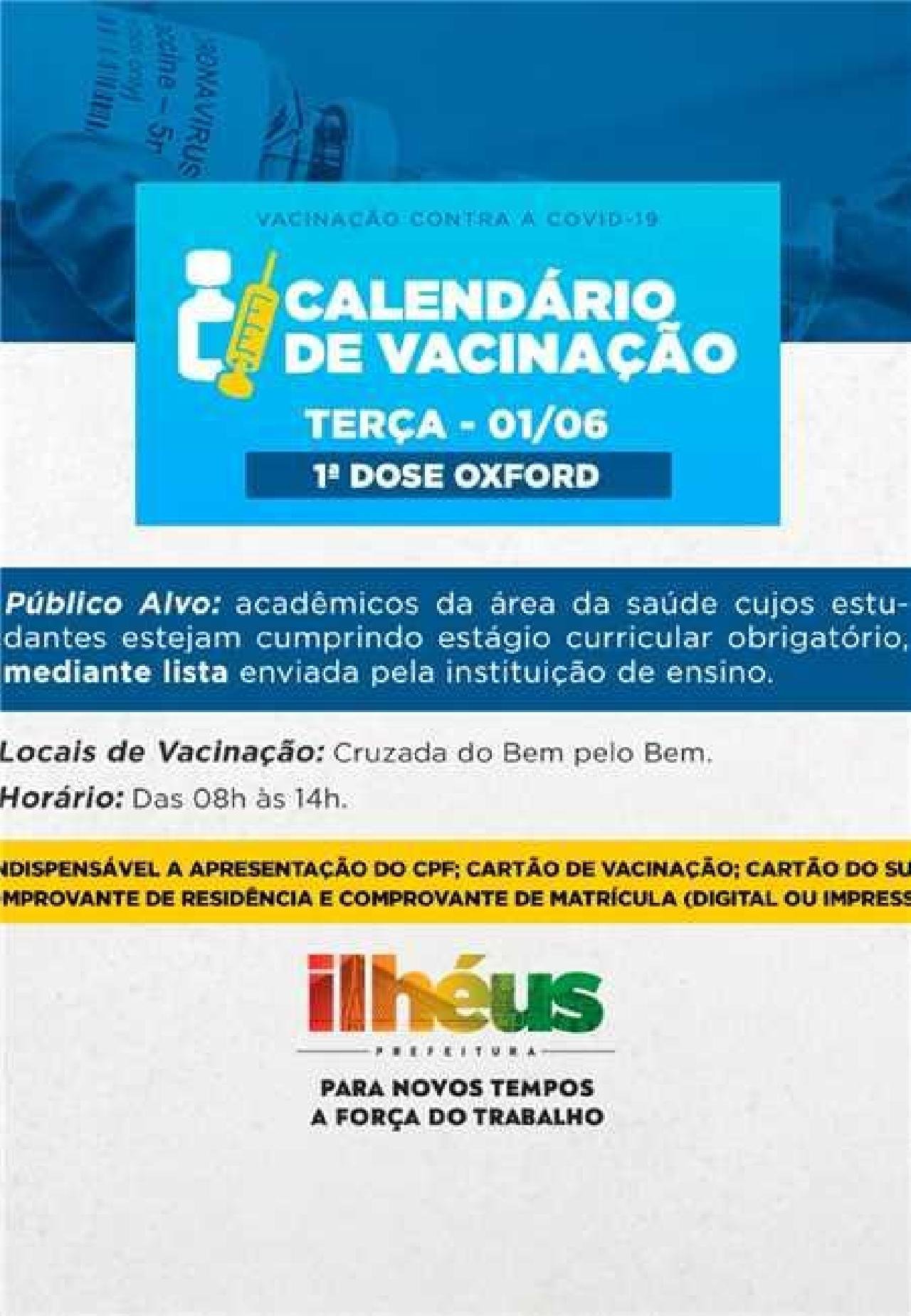 ILHÉUS : SESAU VACINA ACADÊMICOS DA ÁREA DE SAÚDE ILHÉUS : SESAU VACINA ACADÊMICOS DA ÁREA DE SAÚDE