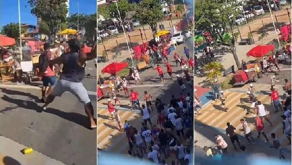 TORCEDORES DO VITÓRIA E DO BARCELONA DE ILHÉUS ENTRAM EM CONFRONTO NO ENTORNO DO ESTÁDIO MARIO PESSOA