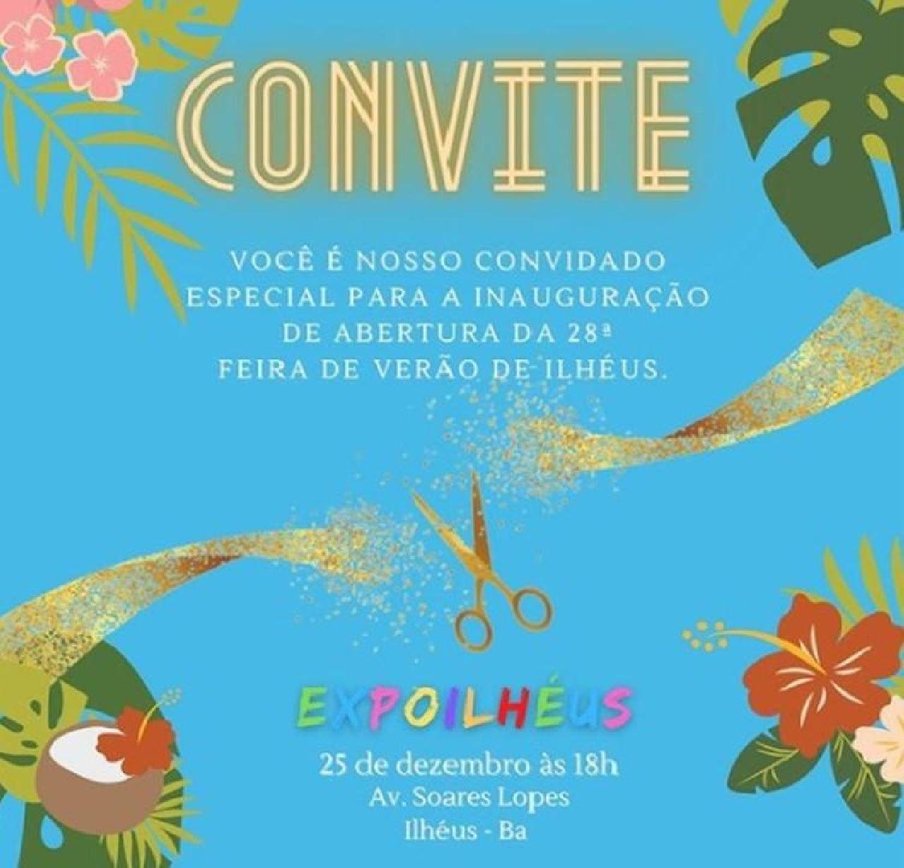 ABERTURA DA EXPOILHÉUS SERÁ NESTE SÁBADO, 25 DE DEZEMBRO ABERTURA DA EXPOILHÉUS SERÁ NESTE SÁBADO, 25 DE DEZEMBRO