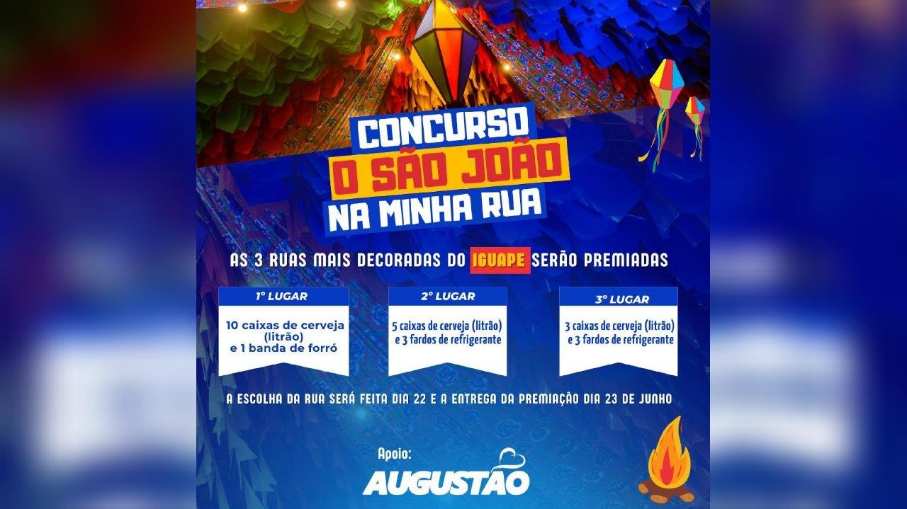 CONCURSO ESCOLHE RUAS DO IGUAPE MAIS DECORADAS PARA O SÃO JOÃO CONCURSO ESCOLHE RUAS DO IGUAPE MAIS DECORADAS PARA O SÃO JOÃO