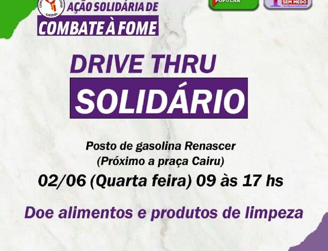 DRIVE-TRHU SOLIDÁRIO ACONTECE NESTA QUARTA-FEIRA EM ILHÉUS DRIVE-TRHU SOLIDÁRIO ACONTECE NESTA QUARTA-FEIRA EM ILHÉUS