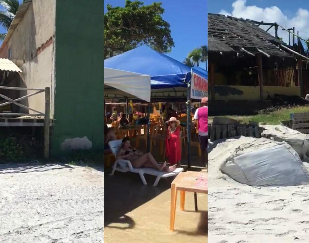 CONSTRUÇÕES IRREGULARES E CABANA EM RUÍNAS NAS PRAIAS DOS MILIONÁRIOS, EM ILHÉUS CONSTRUÇÕES IRREGULARES E CABANA EM RUÍNAS NAS PRAIAS DOS MILIONÁRIOS, EM ILHÉUS