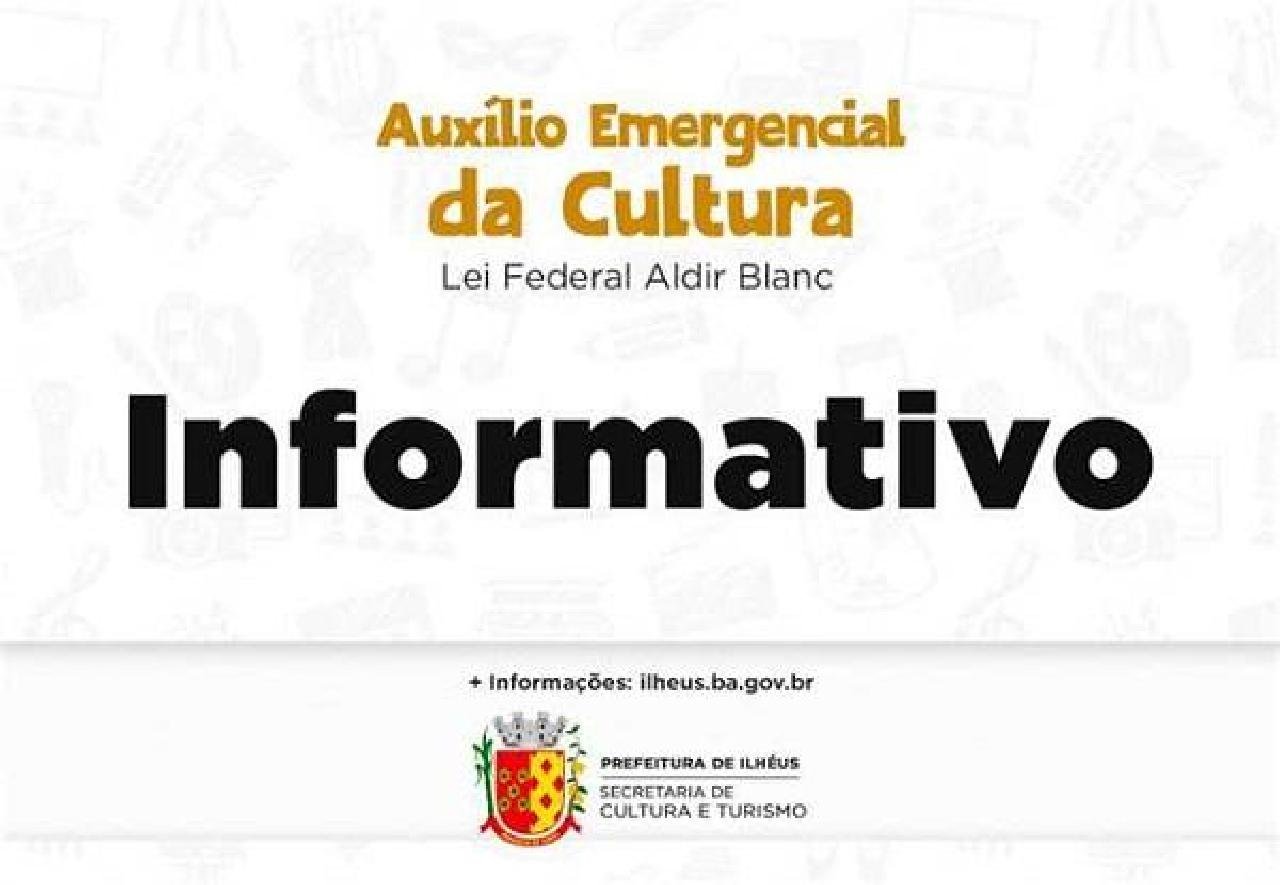 ILHÉUS: SECULT DIVULGA PLATAFORMA DE CADASTRO DE PESSOAS FÍSICAS PARA AUXÍLIO DA LEI ALDIR BLANC ILHÉUS: SECULT DIVULGA PLATAFORMA DE CADASTRO DE PESSOAS FÍSICAS PARA AUXÍLIO DA LEI ALDIR BLANC