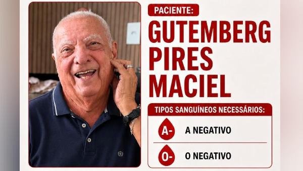 PACIENTE GUTEMBERG PIRES MACIEL PRECISA URGENTEMENTE DE DOAÇÃO DE SANGUE EM ILHÉUS