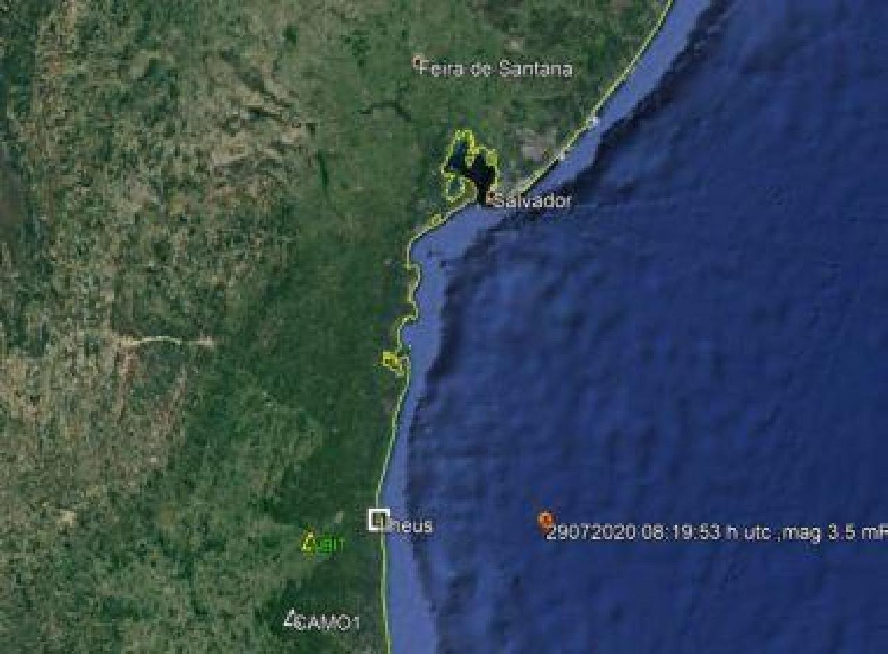 TREMOR DE MAGNITUDE 3,5 É REGISTRADO PRÓXIMO A ILHÉUS TREMOR DE MAGNITUDE 3,5 É REGISTRADO PRÓXIMO A ILHÉUS
