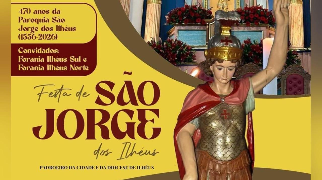 ILHÉUS CELEBRA DIA DE SÃO JORGE COM PROGRAMAÇÃO RELIGIOSA, PROCISSÃO E FEIJOADA