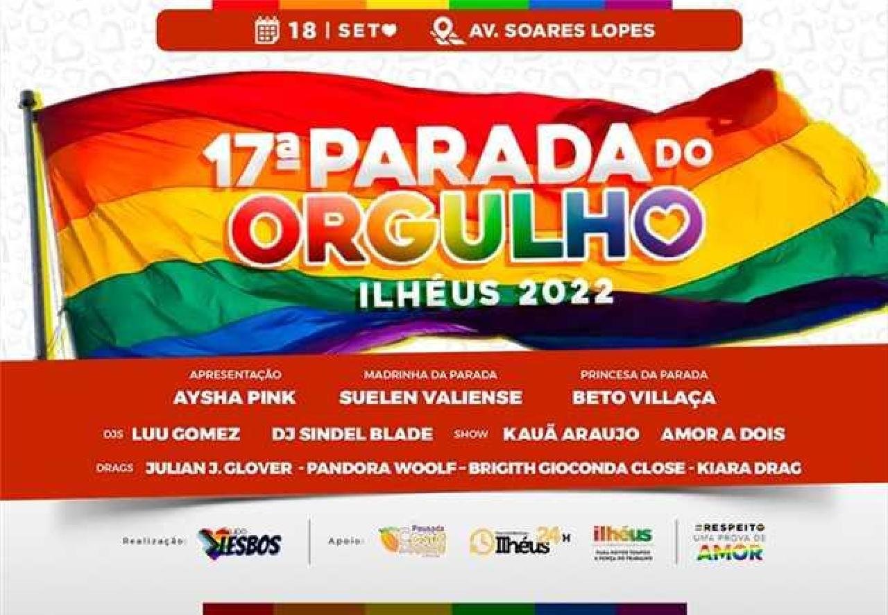PARADA DO ORGULHO: TRÂNSITO DE ILHÉUS SERÁ ALTERADO NESTE DOMINGO (18); CONFIRA A PROGRAMAÇÃO PARADA DO ORGULHO: TRÂNSITO DE ILHÉUS SERÁ ALTERADO NESTE DOMINGO (18); CONFIRA A PROGRAMAÇÃO