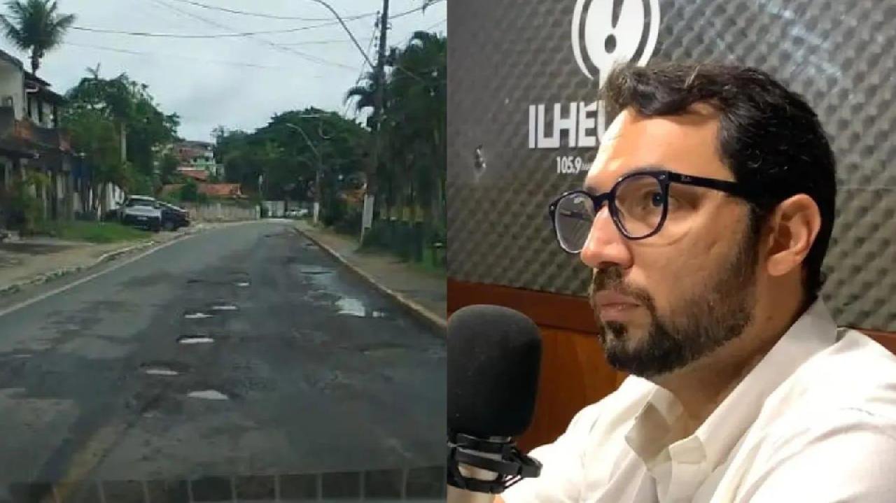 SECRETÁRIO DE INFRAESTRUTURA DE ILHÉUS EXPLICA OBRA NA AVENIDA JOÃO ALFREDO (CONTORNO), E DIZ QUE PROBLEMA ESTÁ NA BASE DO PAVIMENTO