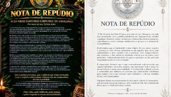  TERREIROS DE CANDOMBLÉ REPUDIAM VIOLÊNCIA CONTRA CRIANÇAS E ALERTAM PARA INTOLERÂNCIA RELIGIOSA APÓS CASO DO BEBÊ NOAH