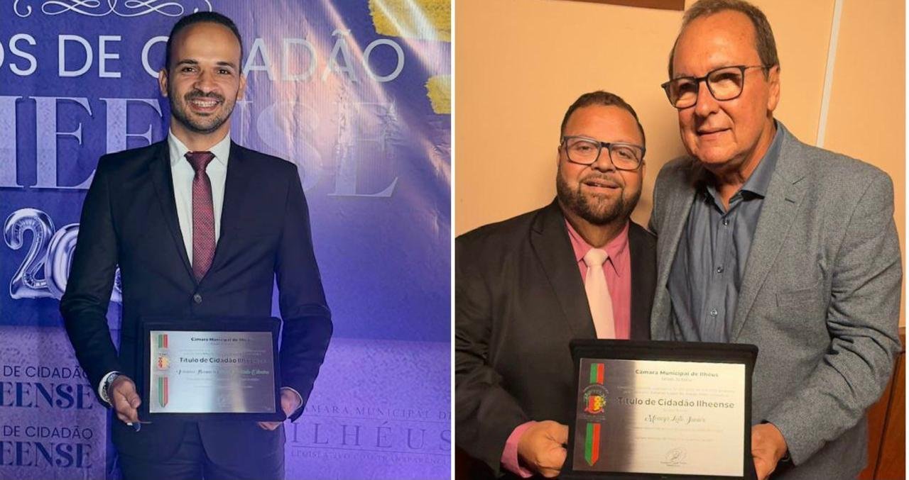 ILHÉUS CELEBRA TRAJETÓRIAS DE LIDERANÇA: MOACYR LEITE E VINÍCIUS IBRANN RECEBEM TÍTULO DE CIDADÃO ILHEENSE