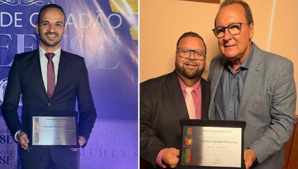 ILHÉUS CELEBRA TRAJETÓRIAS DE LIDERANÇA: MOACYR LEITE E VINÍCIUS IBRANN RECEBEM TÍTULO DE CIDADÃO ILHEENSE